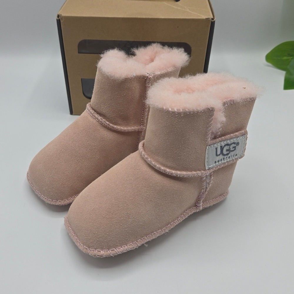 UGG Erin Booties Infant Pink Suede Wool Lined 5202 Size M